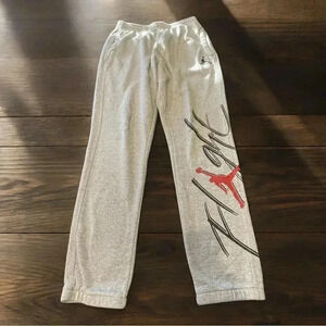 Jordan Pants Mens Large Gray Air Flight Jumpman Classic Fleece Sweatpants Gym